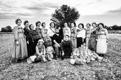 George Tatakis posing with models in Evros, Thrace