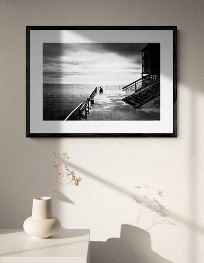 Black and White Photography Wall Art Greece | Fishing in Burgas Bulgaria by George Tatakis - single framed photo
