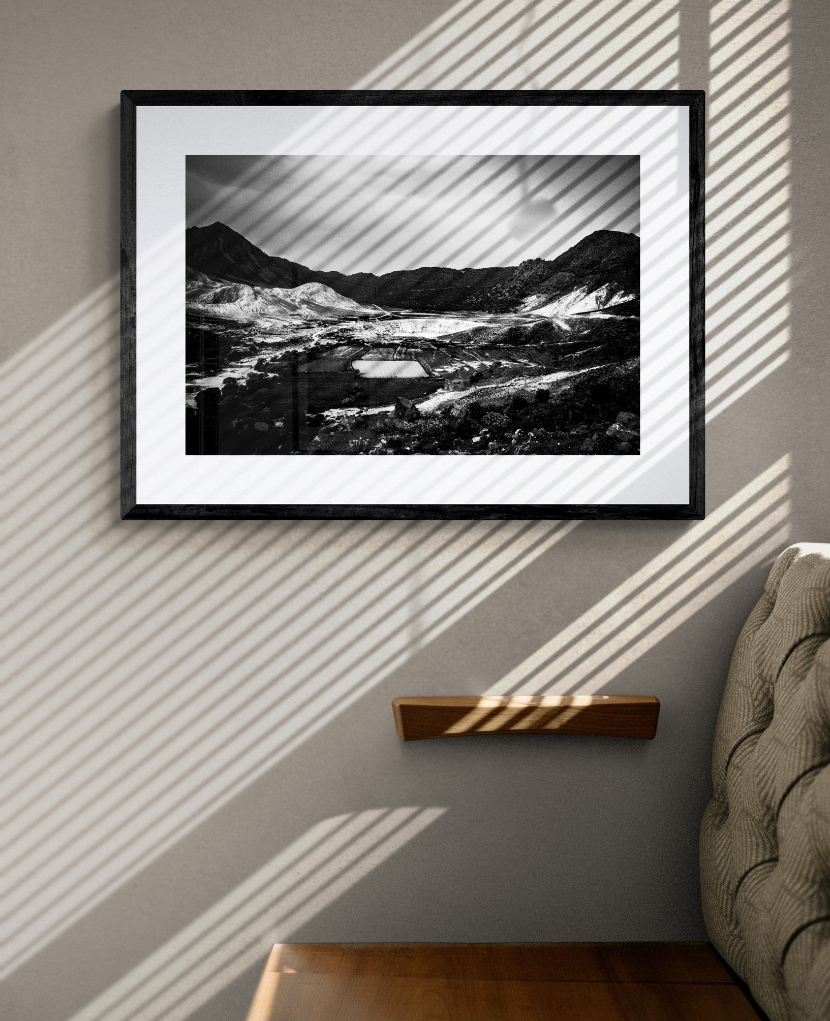 Black and White Photography Wall Art Greece | Volcano of Nisyros Dodecanese Greece by George Tatakis - single framed photo