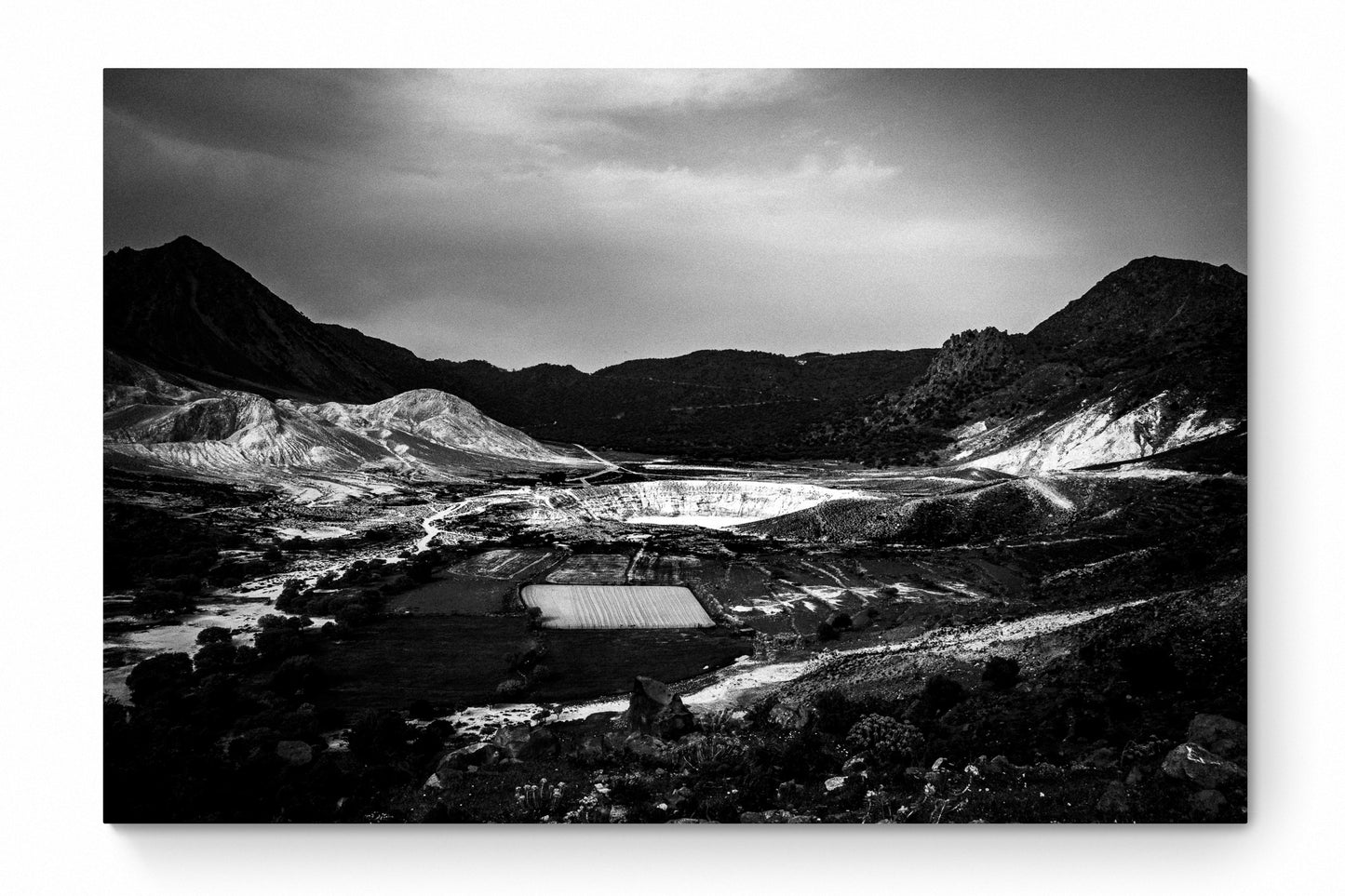 Black and White Photography Wall Art Greece | Volcano of Nisyros Dodecanese Greece by George Tatakis - whole photo