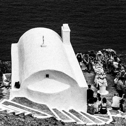 Black and White Photography Wall Art Greece | Church of Christ in Olympos Karpathos Dodecanese by George Tatakis - detailed view