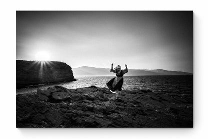 Black and White Photography Wall Art Greece | Cliff at Koufonissia Cyclades Aegean by George Tatakis - whole photo