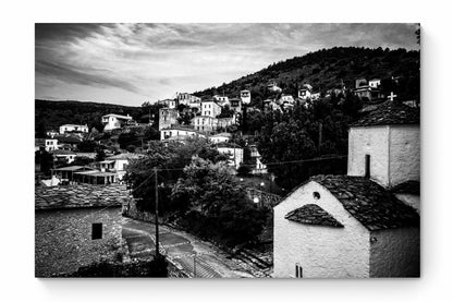 Black and White Photography Wall Art Greece | View of Prastos village Arcadia Peloponnese by George Tatakis - whole photo