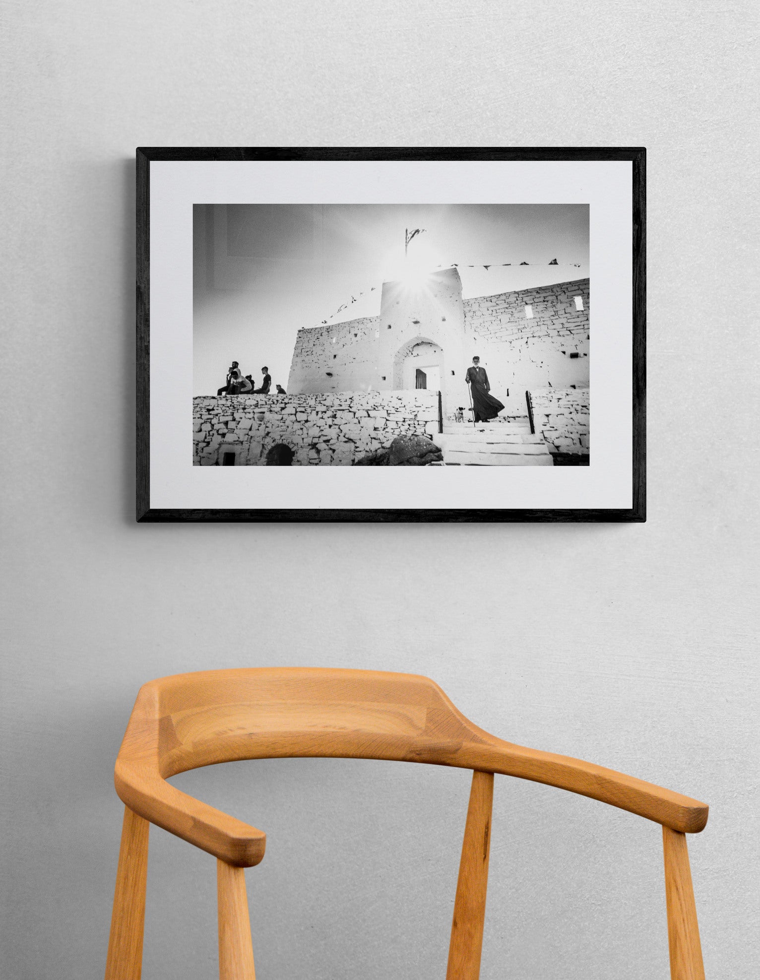 Black and White Photography Wall Art Greece | Priest in Profitis Elias Sifnos Cyclades by George Tatakis - single framed photo
