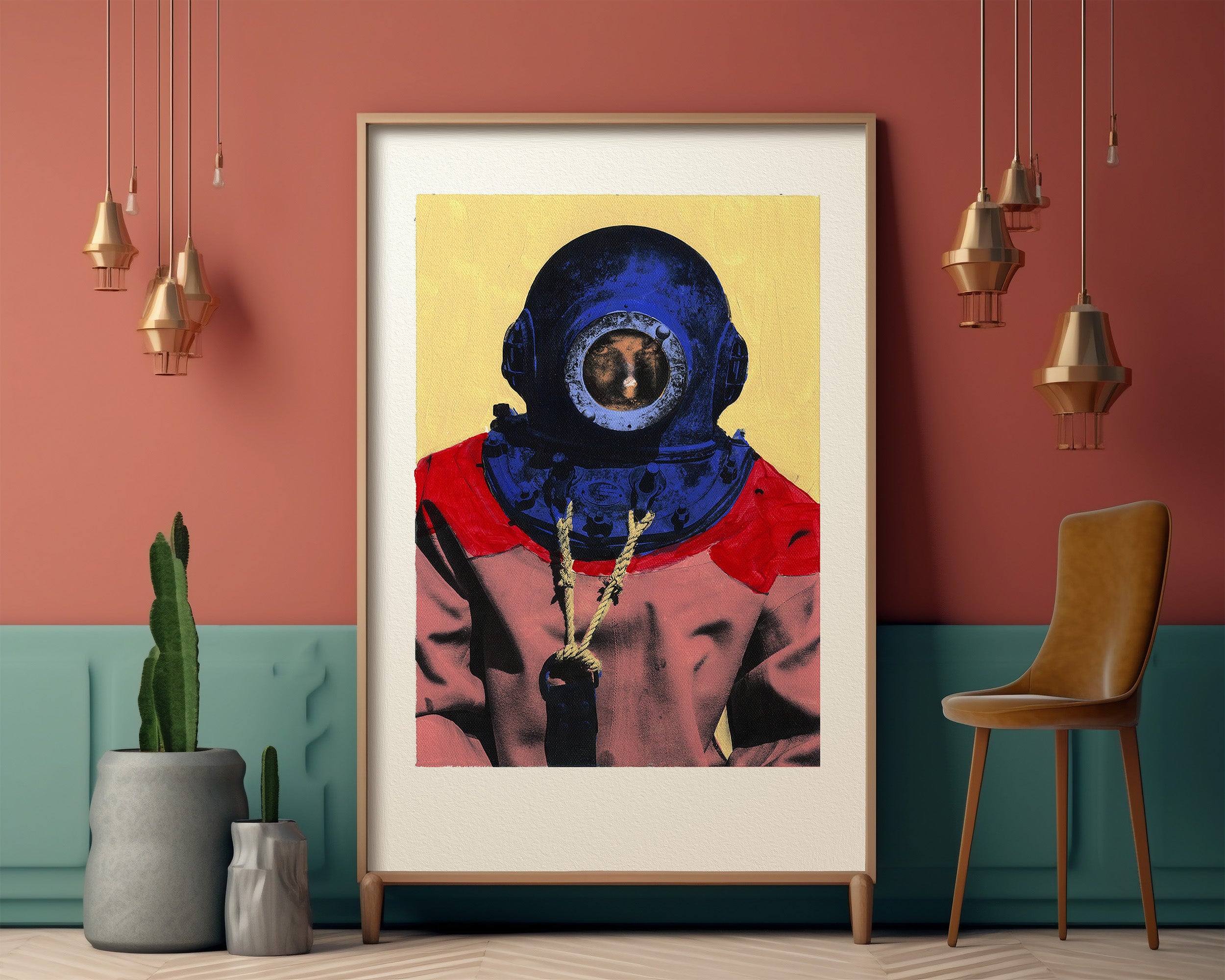 Kalymnos – Diver Helmet #6, Pop Art Painting – George Tatakis
