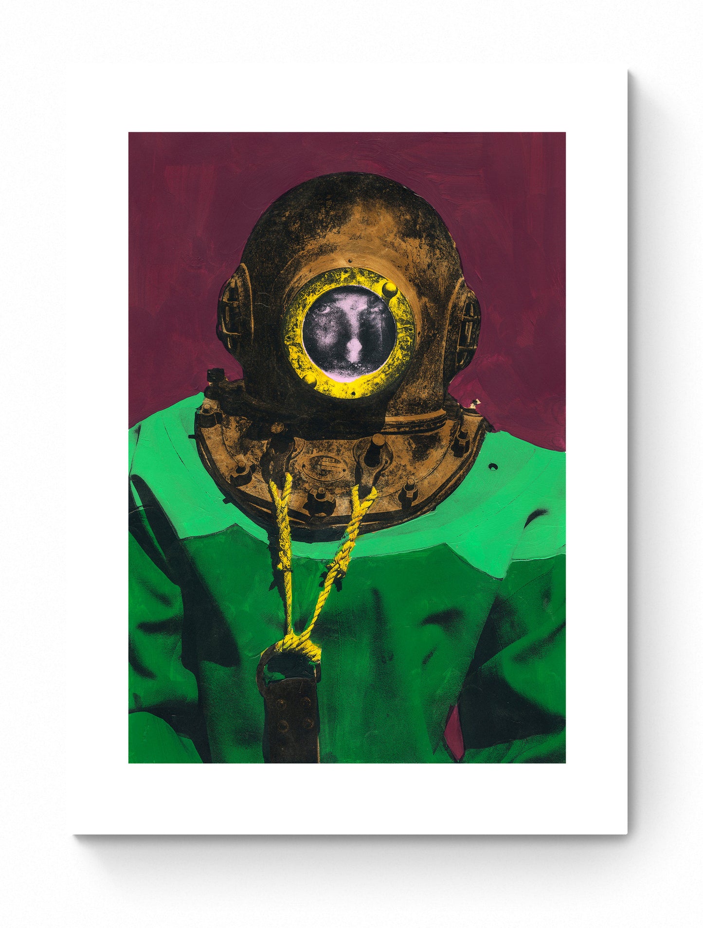Painting Pop Art Wall Art from Greece | Purple sponge diver from Kalymnos island, by George Tatakis - poster