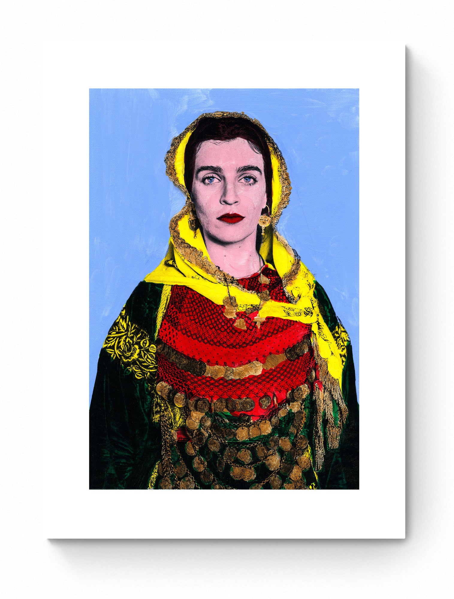 Painting Pop Art Wall Art from Greece | Blue Salamina Engagement Costume from Saronic Gulf, by George Tatakis - poster
