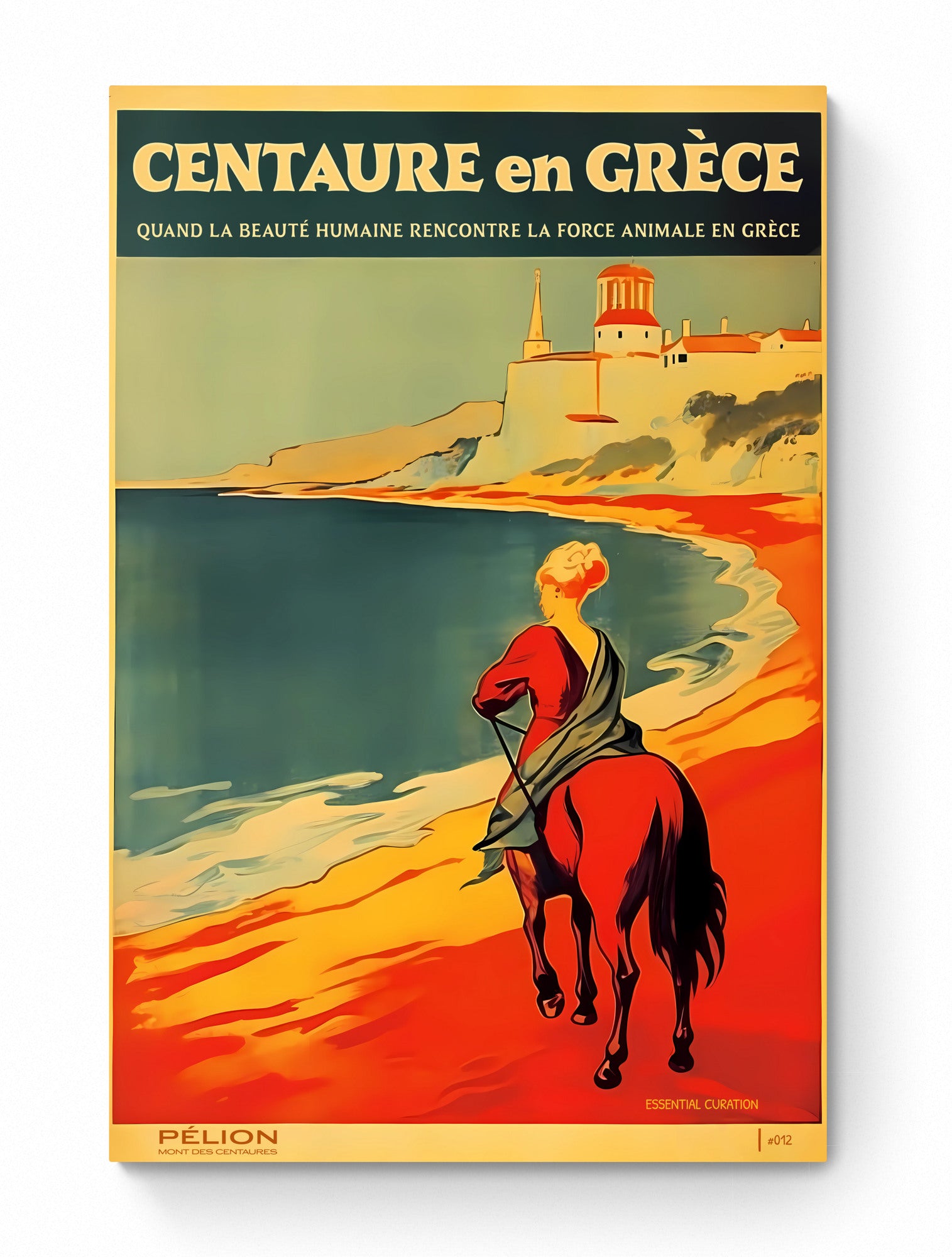 Color Retro Poster Wall Art from Greece by George Tatakis | Centaur in Pelion by the sea - poster