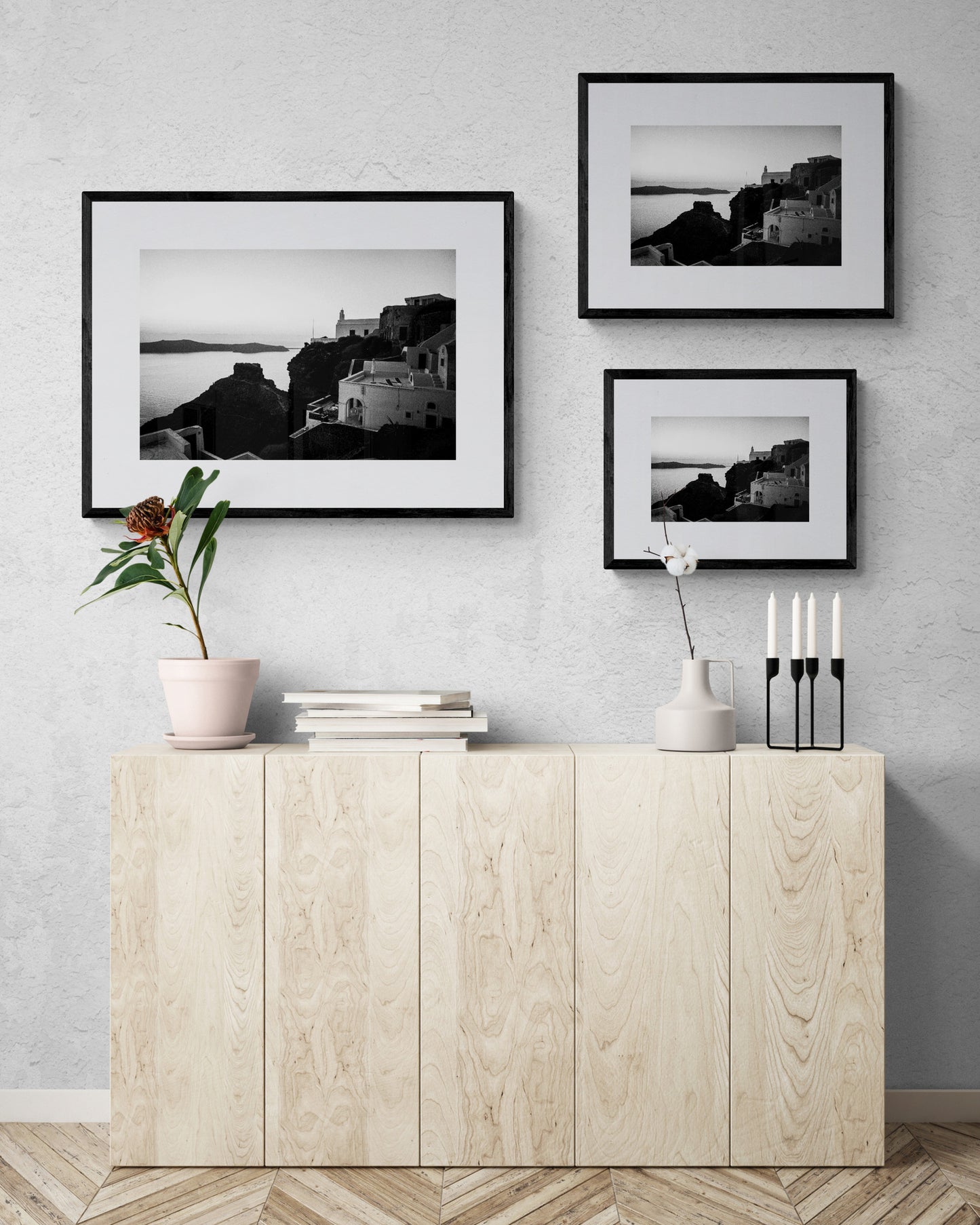 Rock in Oia | Santorini | Chorōs | Black-and-white wall art photography from Greece - framing options