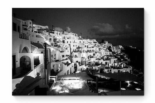 Blurred Vision at Oia | Santorini | Chorōs | Black-and-white wall art photography from Greece - whole photo