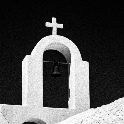 Church Forms | Santorini | Chorōs | Black-and-white wall art photography from Greece - detailed view