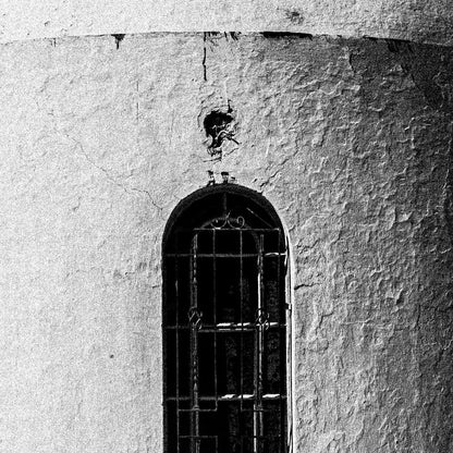 Local Church Forms | Santorini | Chorōs | Black-and-white wall art photography from Greece - detailed view