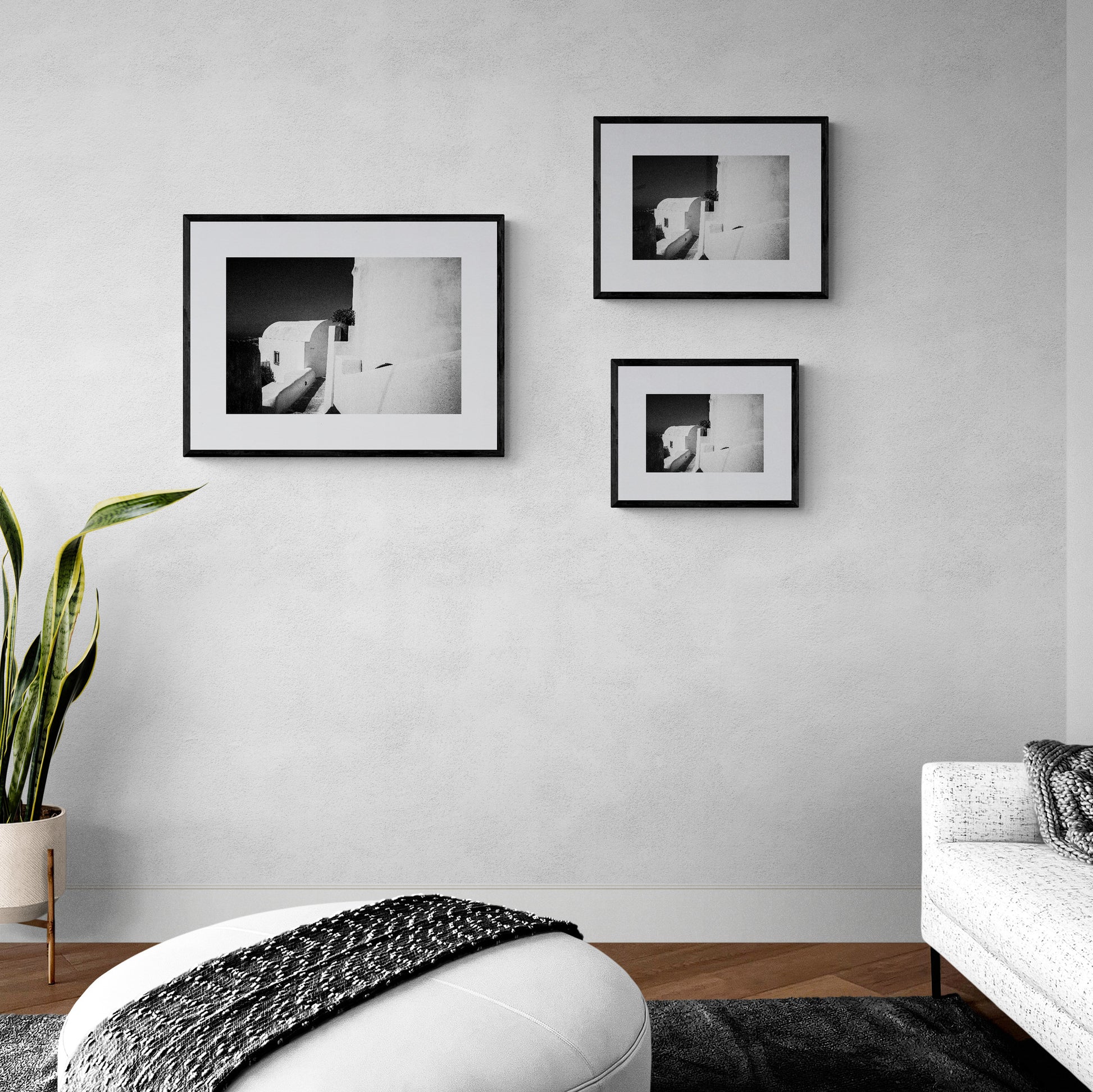 Narrow Alley at Emporio | Santorini | Chorōs | Black-and-white wall art photography from Greece - framing options