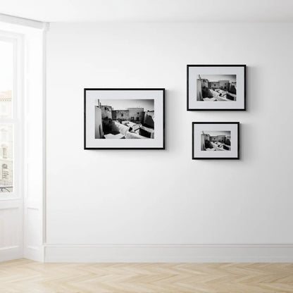 Dance of Houses, Emporio | Santorini | Chorōs | Black-and-white wall art photography from Greece - framing options