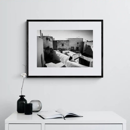 Dance of Houses, Emporio | Santorini | Chorōs | Black-and-white wall art photography from Greece - single framed photo