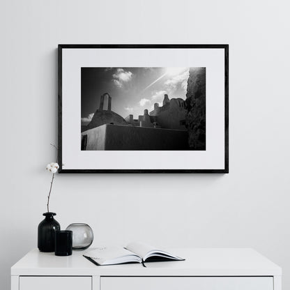 Silhouettes and Forms | Santorini | Chorōs | Black-and-white wall art photography from Greece - single framed photo
