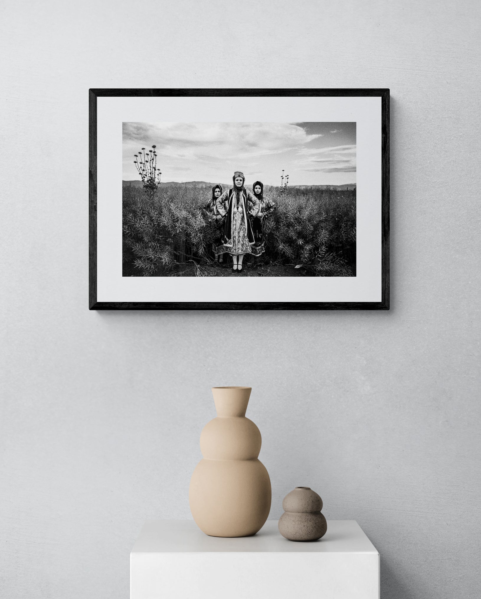 Black and White Photography Wall Art Greece | Stefanovikio dresses Thessaly by George Tatakis - single framed photo