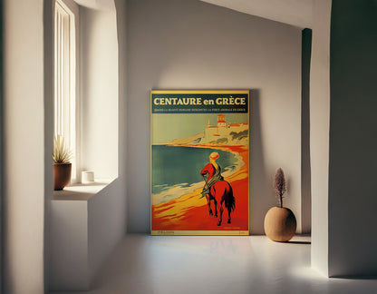 Color Retro Poster Wall Art from Greece by George Tatakis | Centaur in Pelion by the sea - poster