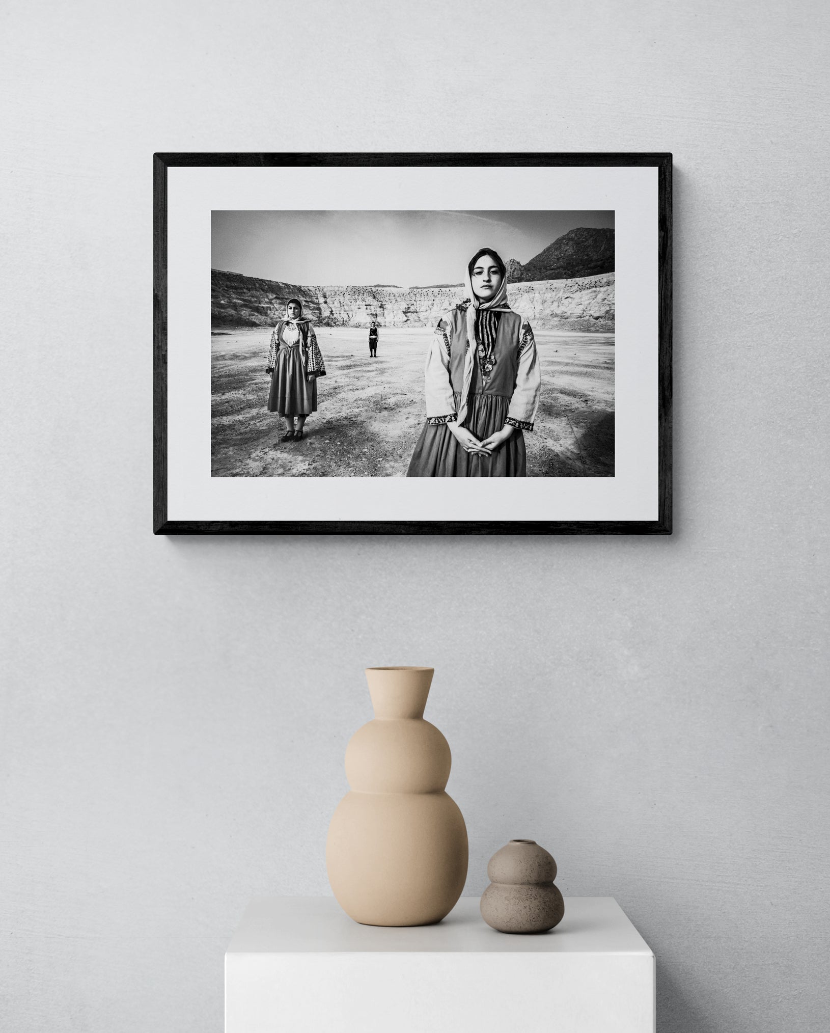 Black and White Photography Wall Art Greece | Costumes of Nisyros in the volcano Dodecanese Greece by George Tatakis - single framed photo