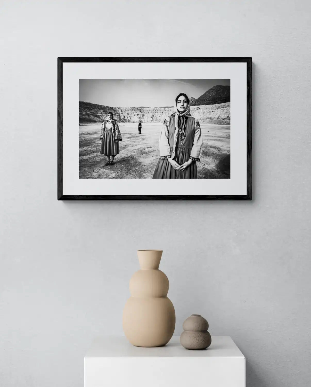 Black and White Photography Wall Art Greece | Costumes of Nisyros in the volcano Dodecanese Greece by George Tatakis - single framed photo