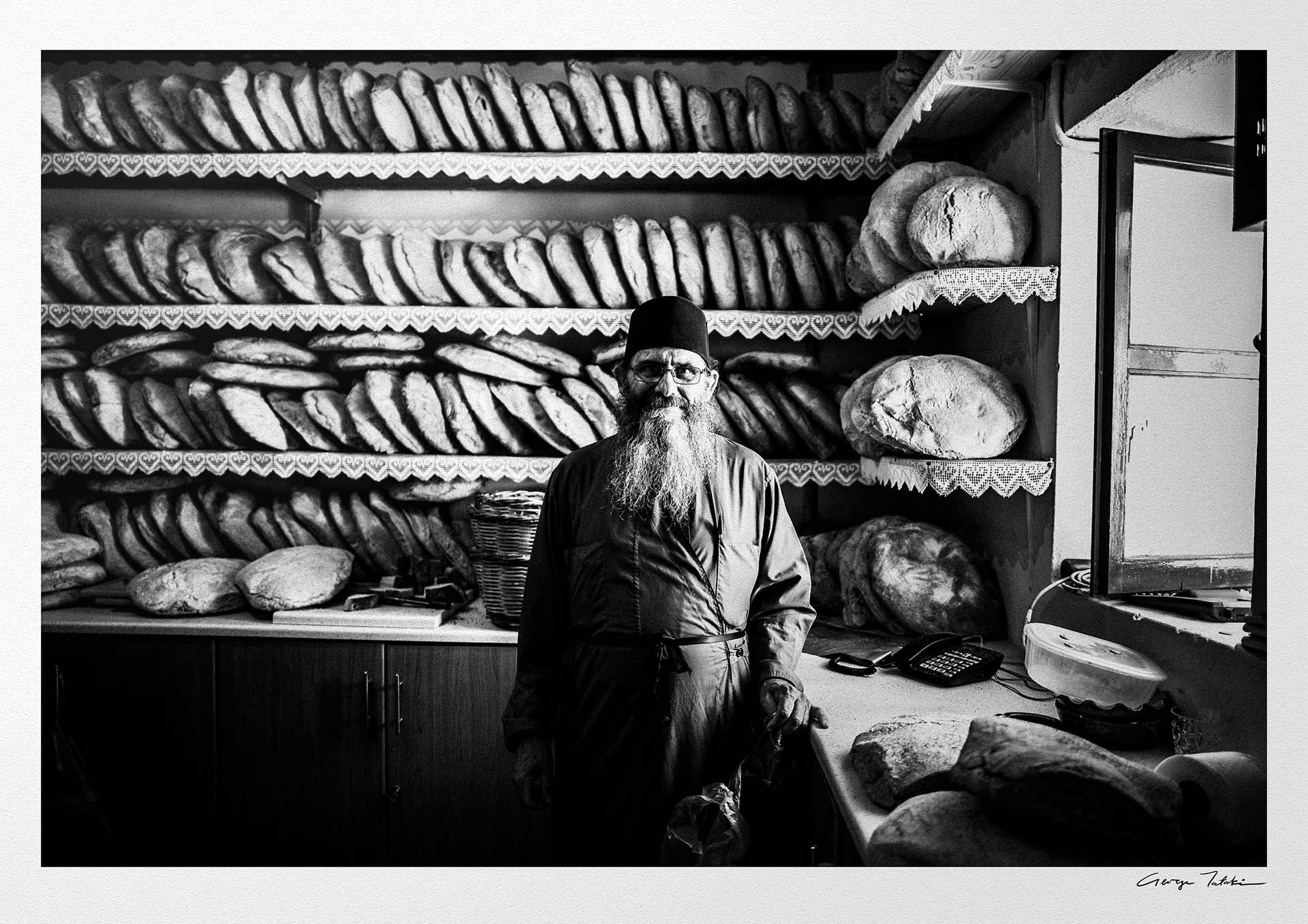 Black and White Photography Wall Art Greece | Priest in Amorgos Cyclades by George Tatakis