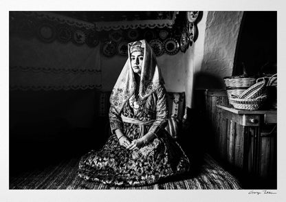 Black and White Photography Wall Art Greece | The traditional costume of Archangelos in a house Rhodes by George Tatakis