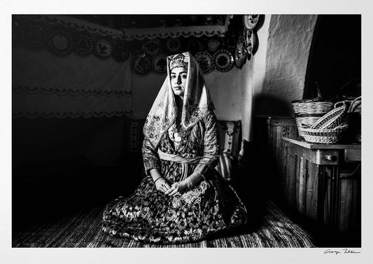 Black and White Photography Wall Art Greece | The traditional costume of Archangelos in a house Rhodes by George Tatakis