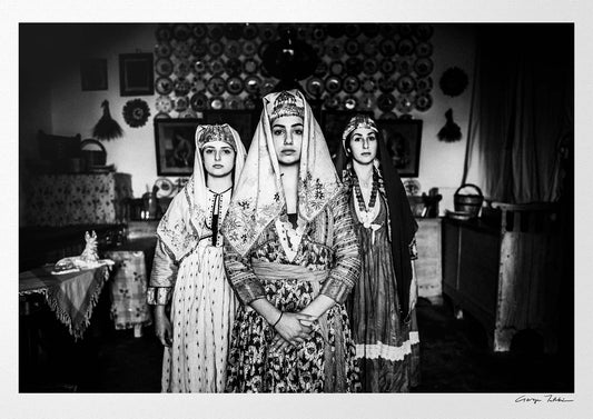 Black and White Photography Wall Art Greece | Traditional costumes of Archangelos in a traditional house Rhodes by George Tatakis