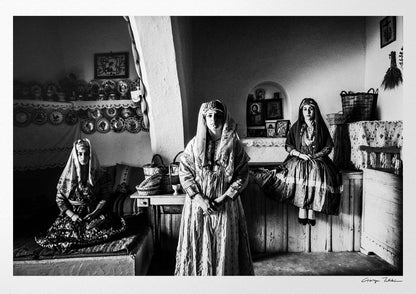 Black and White Photography Wall Art Greece | Traditional costumes of Archangelos in a traditional house Rhodes by George Tatakis
