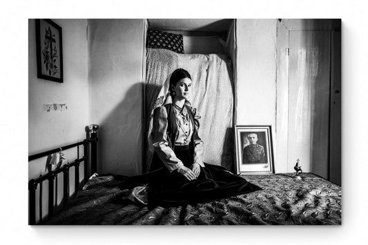 Black and White Photography Wall Art Greece | Costume of Platanos in a traditional local bedroom Nafpaktos Aetoloacarnanea Greece.