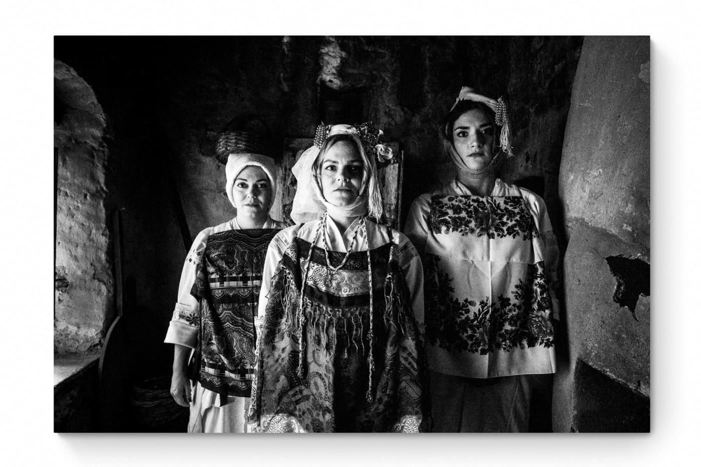 Black and White Photography Wall Art Greece | Pyrgi costumes indoors Mastichochorea Chios island Greece by George Tatakis - whole photo
