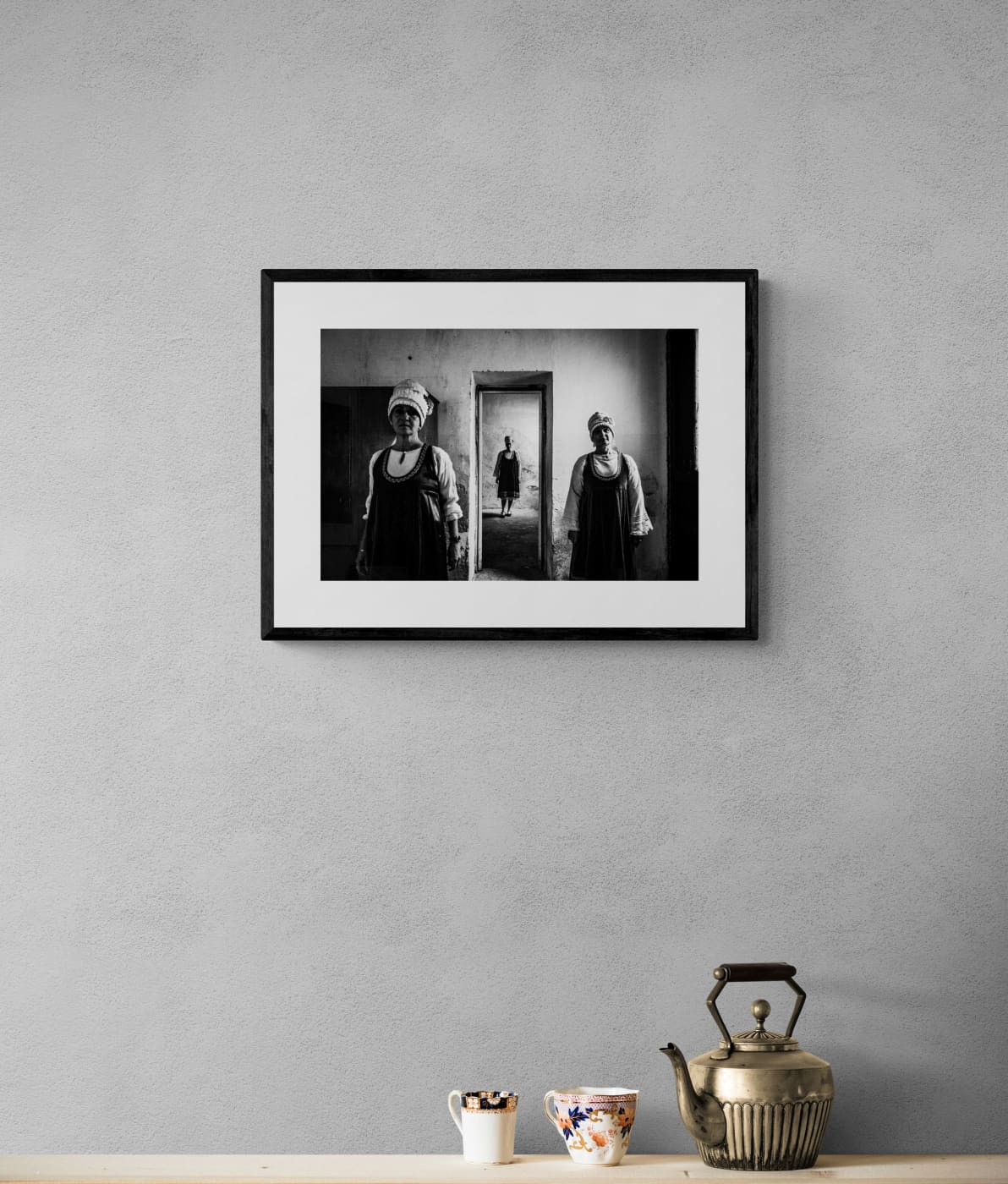Black and White Photography Wall Art Greece | Neochori costumes Agios Minas Chios island Greece by George Tatakis - single framed photo