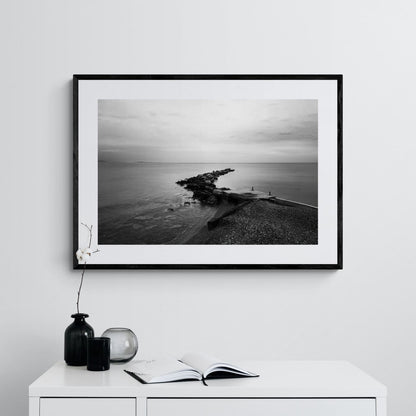 Black and White Photography Wall Art Greece | Diafani port Olympos Karpathos Dodecanese by George Tatakis - single framed photo