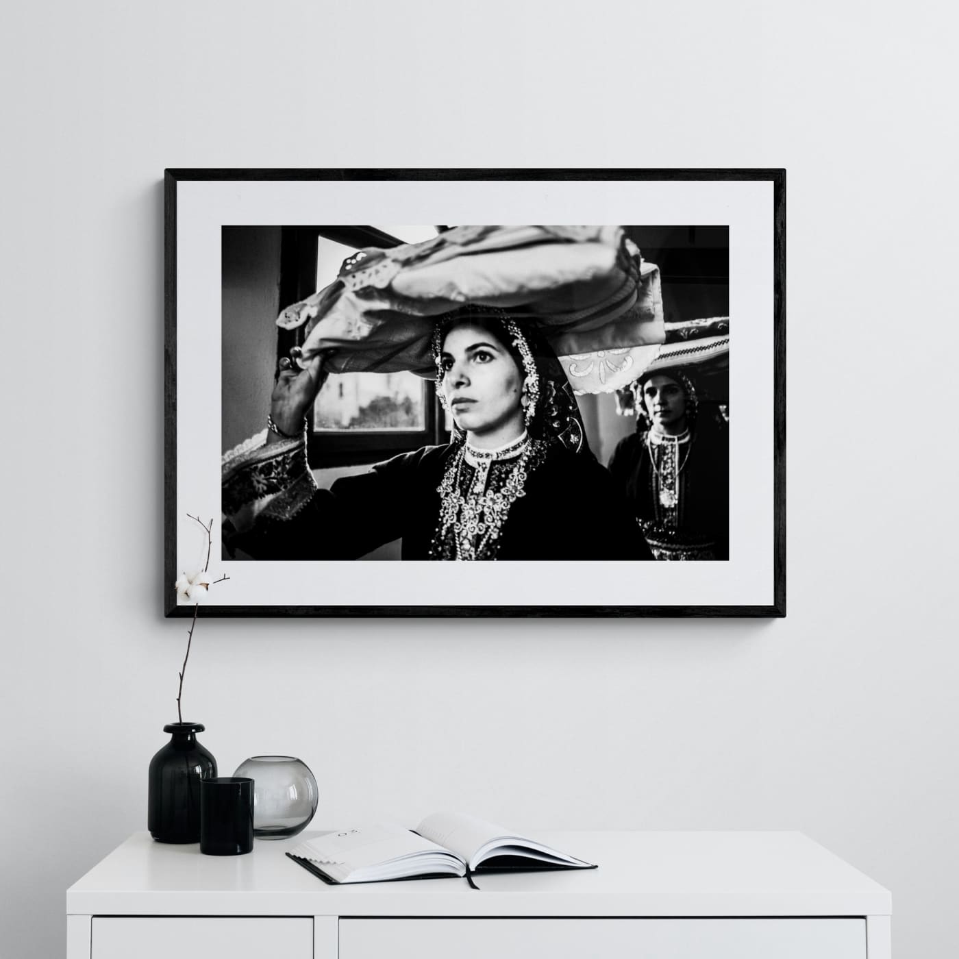 Black and White Photography Wall Art Greece | Dowry arriving at Diafani Olympos Karpathos Dodecanese by George Tatakis - single framed photo
