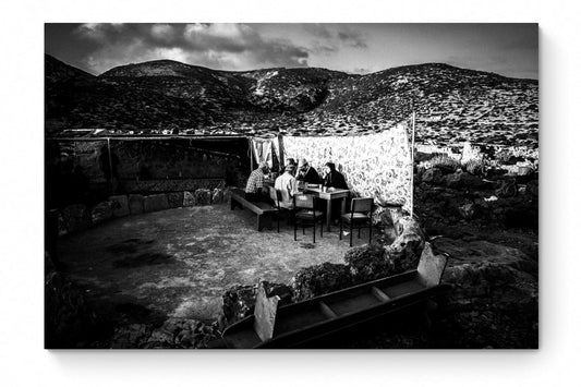 Black and White Photography Wall Art Greece | Dawn on Saria island after celebration of St. Zacharias Olympos Karpathos Dodecanese by George Tatakis - whole photo