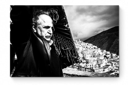 Black and White Photography Wall Art Greece | Carrying the Icon in Olympos Karpathos Dodecanese by George Tatakis - whole photo