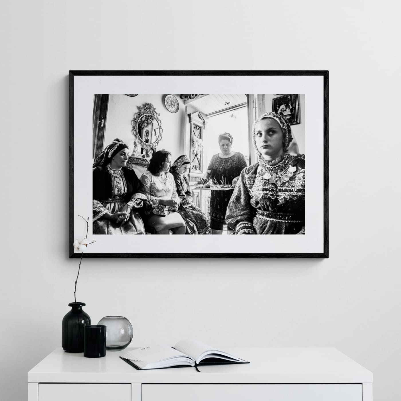 Black and White Photography Wall Art Greece | Sweetmeats during a wedding Olympos Karpathos by George Tatakis - single framed photo