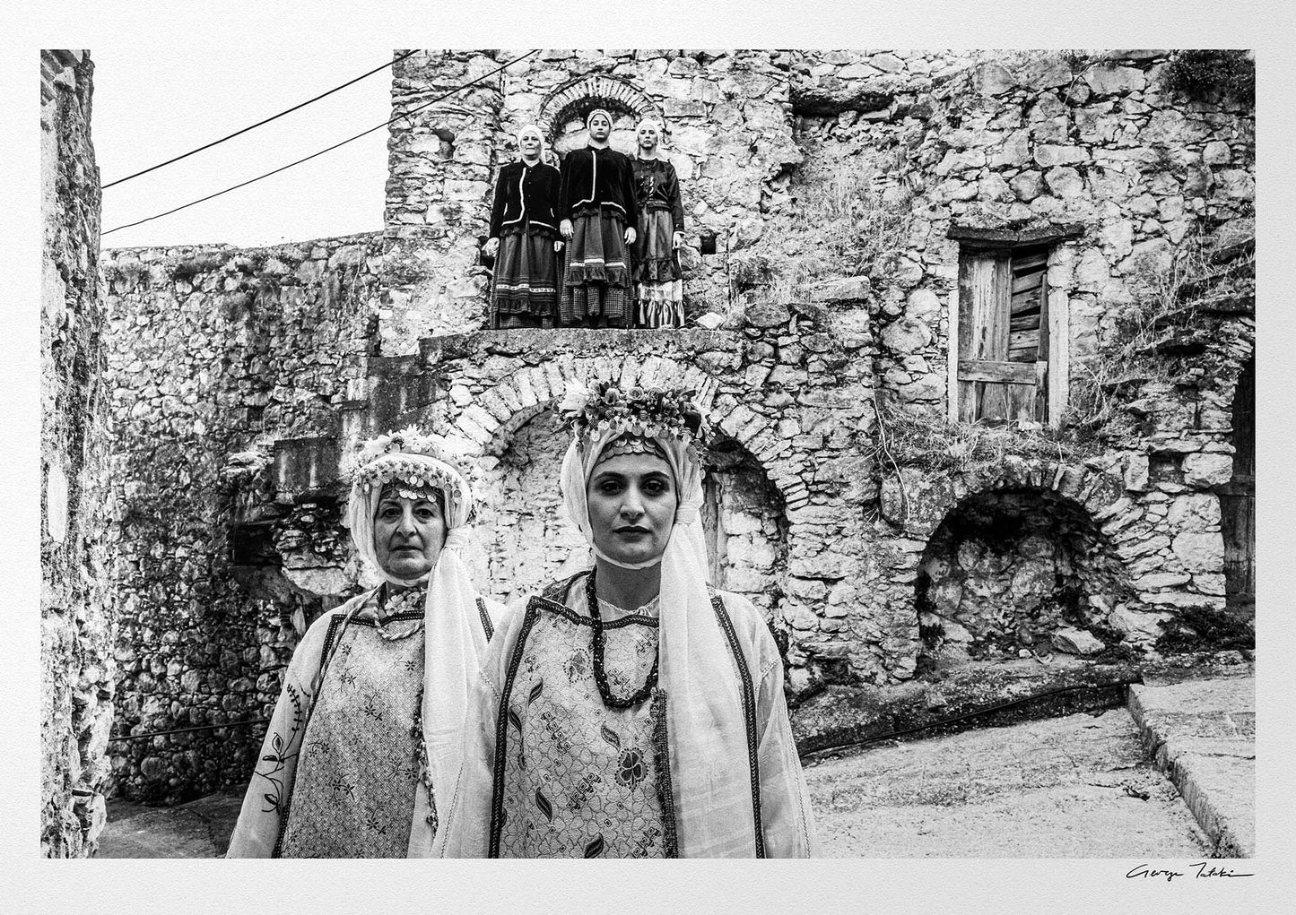 Black and White Photography Wall Art Greece | Costumes of Agios Georgios Sykoussis Kampochorea Chios island Greece by George Tatakis
