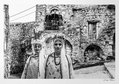 Black and White Photography Wall Art Greece | Costumes of Agios Georgios Sykoussis Kampochorea Chios island Greece by George Tatakis
