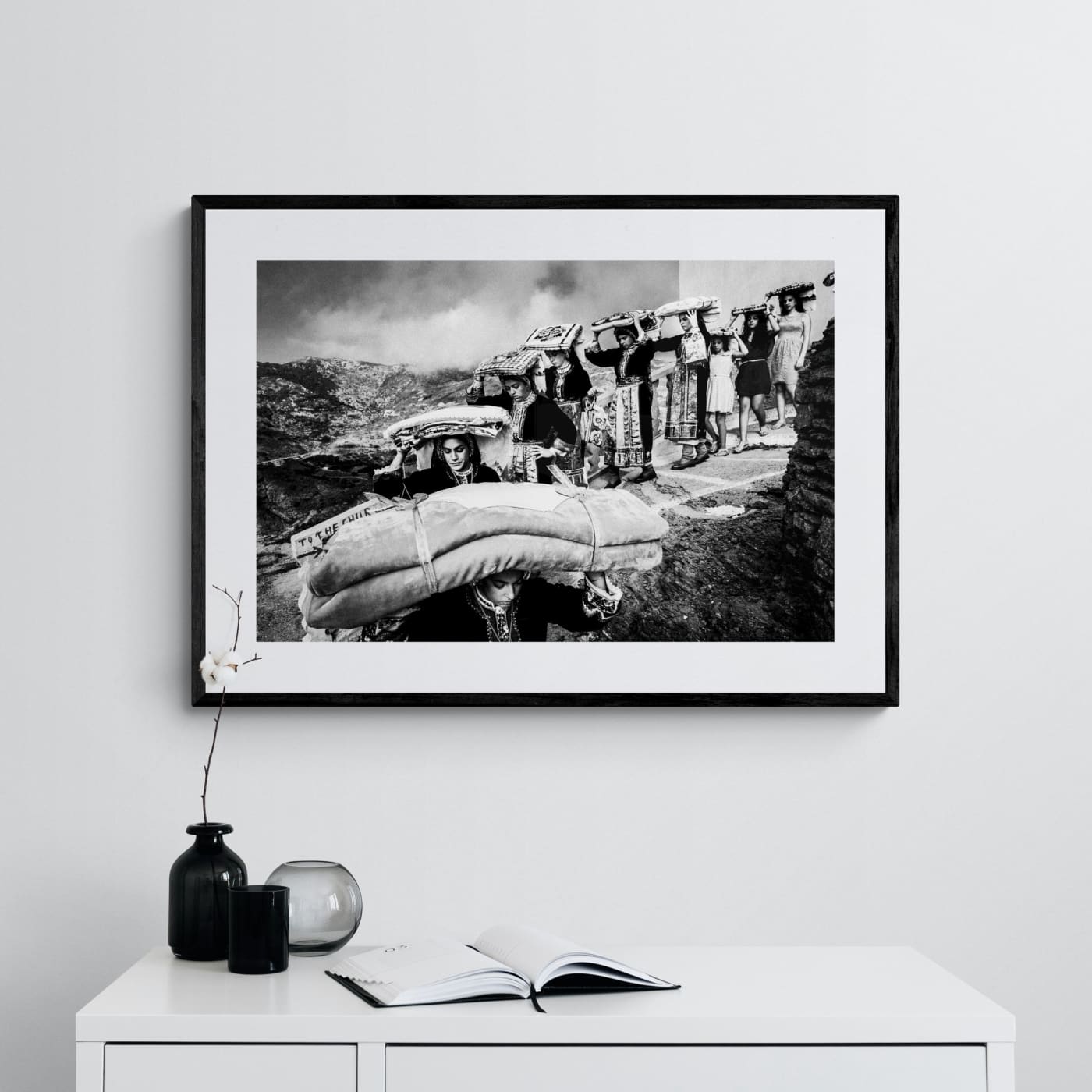 Black and White Photography Wall Art Greece | Dowry in Olympos Karpathos Dodecanese by George Tatakis - single framed photo
