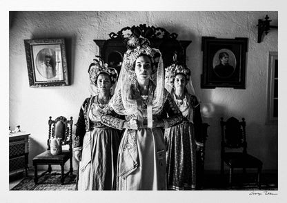 Black and White Photography Wall Art Greece | Costumes of central Corfu island in a traditional home Ionian Sea by George Tatakis
