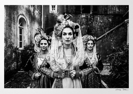 Black and White Photography Wall Art Greece | Costumes of central Corfu island at a local village Ionian Sea by George Tatakis
