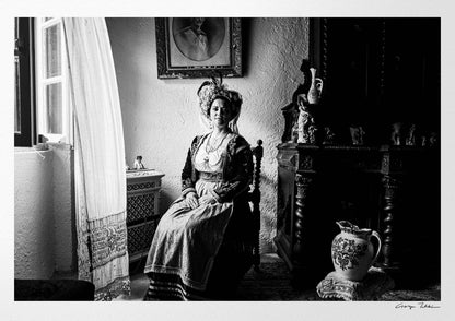 Black and White Photography Wall Art Greece | Costume of central Corfu island in a traditional home Ionian Sea by George Tatakis