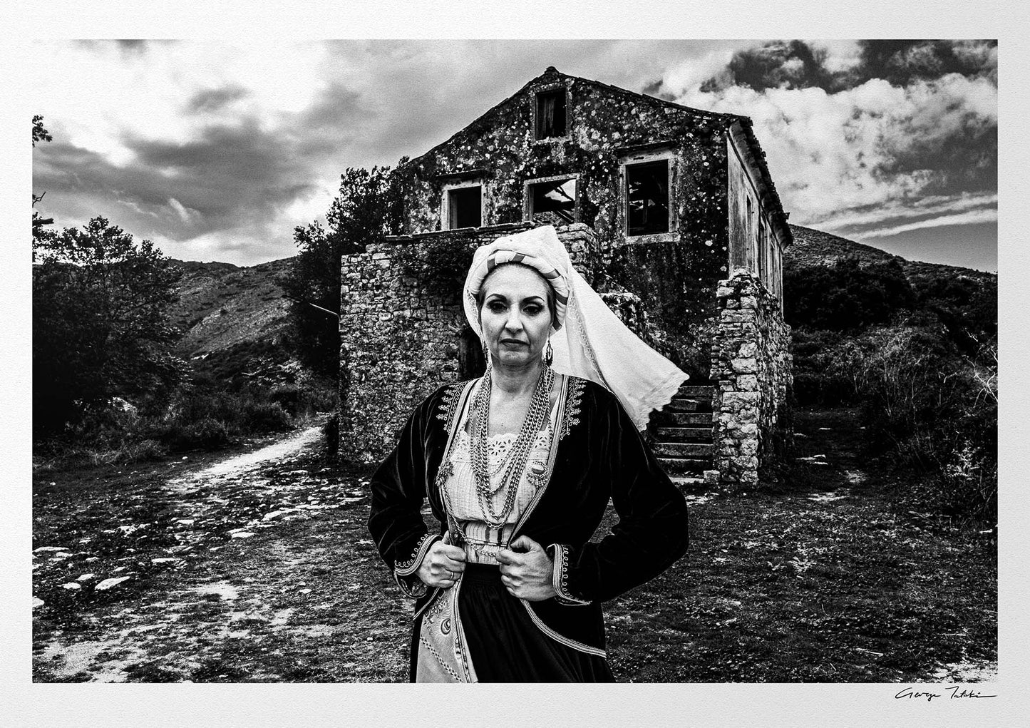 Black and White Photography Wall Art Greece | Costume of northern Corfu island in Palaea Perithea Ionian Sea by George Tatakis