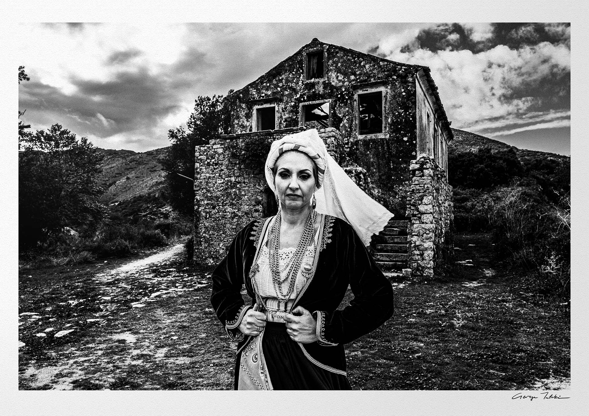 Black and White Photography Wall Art Greece | Costume of northern Corfu island in Palaea Perithea Ionian Sea by George Tatakis