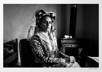 Black and White Photography Wall Art Greece | Costume of southern Corfu island inside a traditional home Ionian Sea by George Tatakis