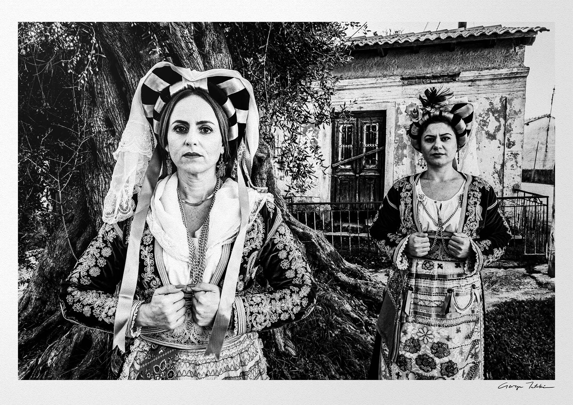 Black and White Photography Wall Art Greece | Costumes of southern Corfu island at the village Korakades Ionian Sea by George Tatakis