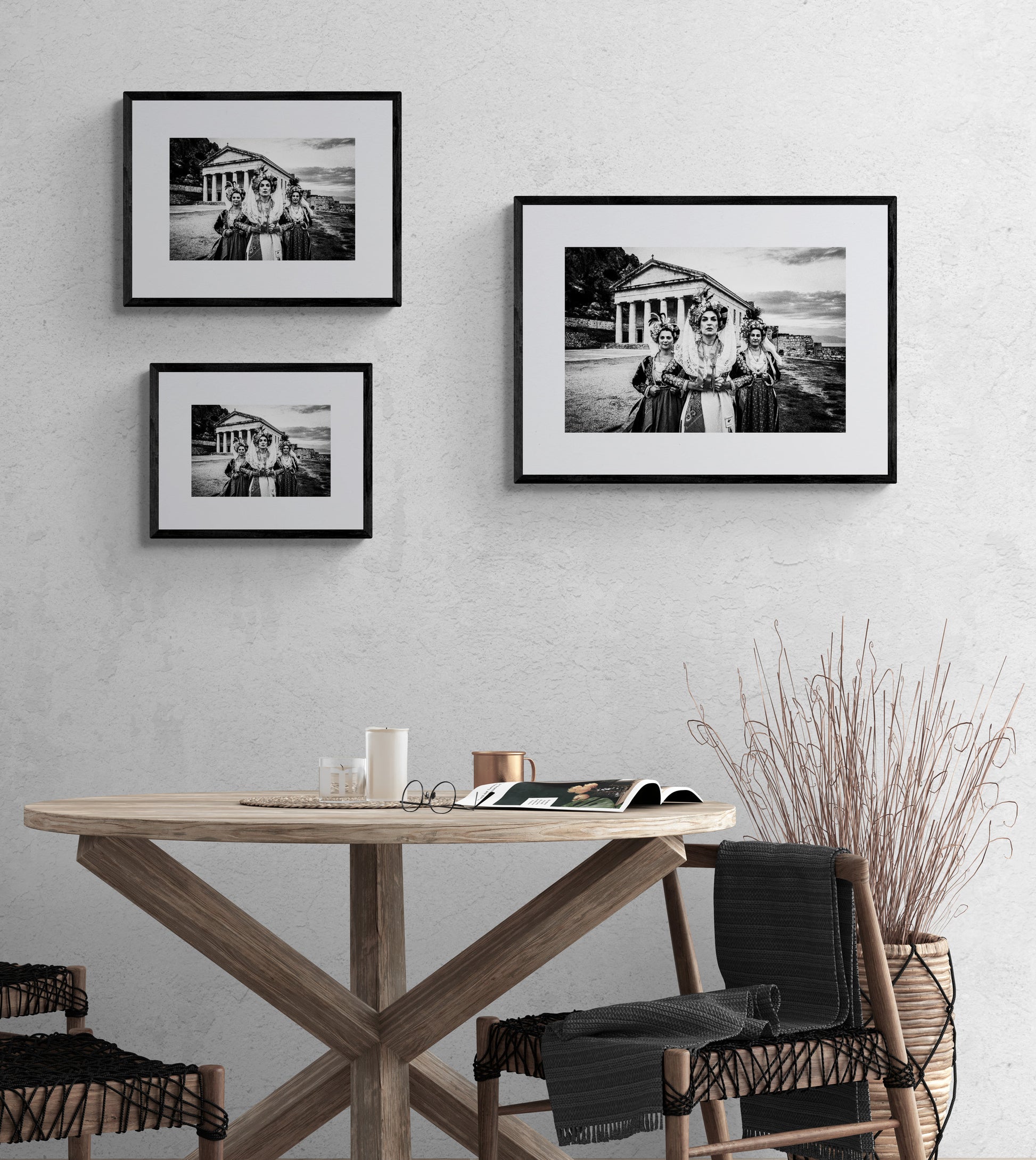 Black and White Photography Wall Art Greece | Costumes of central Corfu island at the Old Fortress Ionian Sea by George Tatakis - framing options