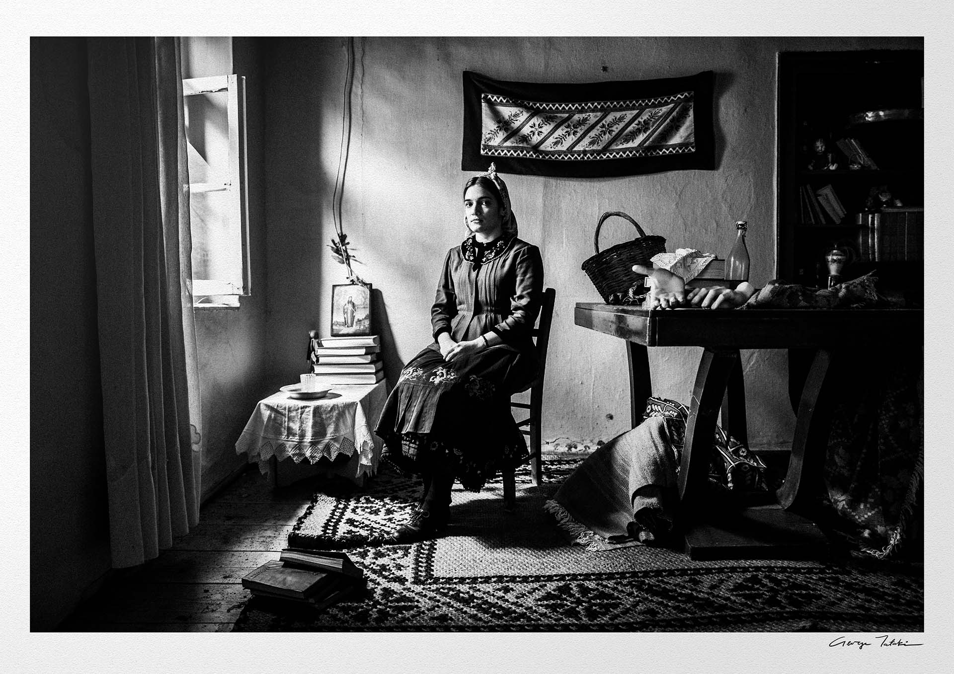 Black and White Photography Wall Art Greece | Costume of Divri Phthiotis Greece by George Tatakis