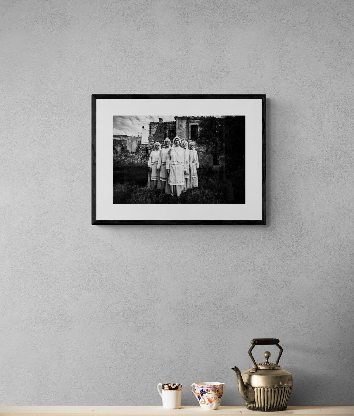 Black and White Photography Wall Art Greece | Ververato costumes Kampochorea Chios island Greece by George Tatakis - single framed photo